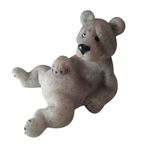 Quarry Critters Tiny Baby Bear 2000s Figurine Resin Stone Small Vintage Lazy - Picture 7 of 7